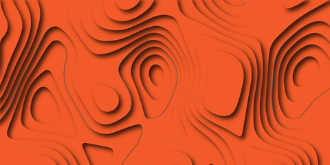 Luxury orange abstract papercut background with 3d geometry circles. Orange paper cut banner with 3D slime abstract background and orange waves .