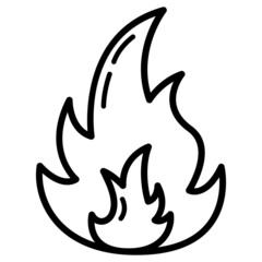 Fototapeta na wymiar Fire energy source concept balck simple flat vector illustration, isolated on white.