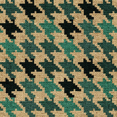 Sack Burlap Textured Background Colorful Houndstooth Stylish Natural Seamless Pattern Perfect for Home Textile or Wall Paper Allover Fabric Print