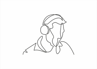 Music DJ Cool-continuous line drawing 