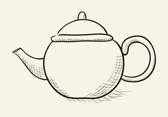 Hand drawn teapot illustration