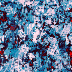 Abstract painterly pattern with mixed chaotic spots, blots, strokes