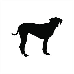 Dog Silhouette for Logo Type, Art Illustration, Pictogram or Graphic Design Element. Vector Illustration 