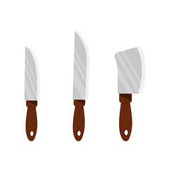 Kitchen knife set vector illustration. 