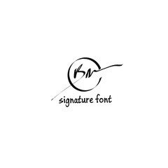 Bn initial handwriting logo vector