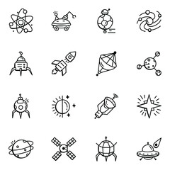 Set of Space Objects Hand Drawn Icons