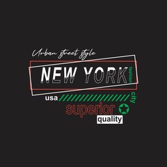 new york urban style Premium Vector illustration of a text graphic. suitable screen printing and DTF for the design boy outfit of t-shirts print, shirts, hoodies baba suit, kids cottons, etc.
