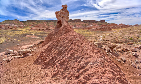The Guardian rock hoodoo near Pintado Point Spring, Petrified Forest National Park, Arizona, USA