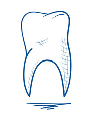 Hand drawn tooth illustration