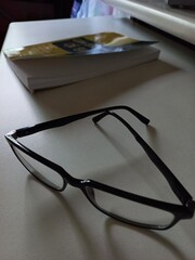 glasses and book