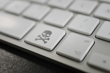 Clavier d'ordinateur - touche tête de mort