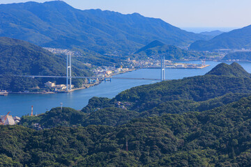 稲佐山展望台から見た女神大橋