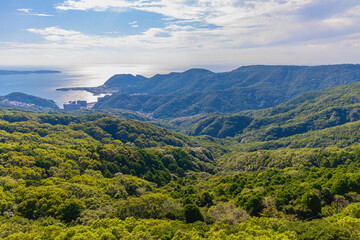 稲佐山展望台から見た長崎の自然風景
