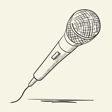 Hand drawn mikrofon illustration
