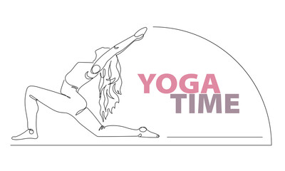 Template for logo or other design element with woman in warrior pose, yoga