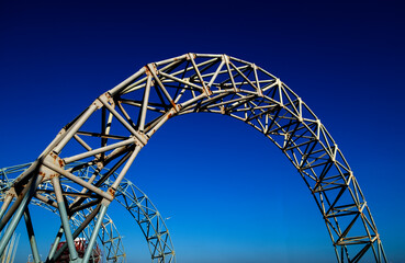 A steel structure on a blue sky