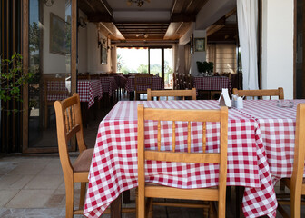 View of a small local restaurant or trattoria in Italy