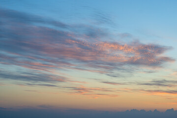 Fototapeta na wymiar Seascape with a beautiful sunset over the sea