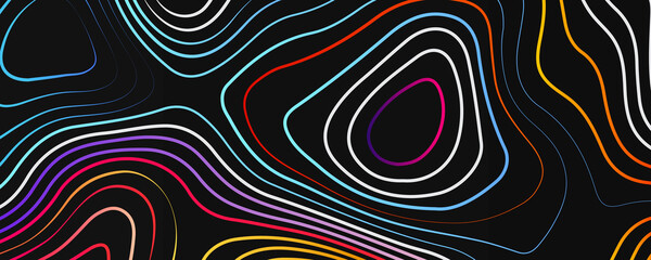 Topography relief. Abstract background. Vector illustration, vector illustration of topographic line contour map, Outline cartography landscape. Modern poster design. Trendy cover with wavy colorful. 
