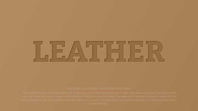 Leather 3d style editable text effect 