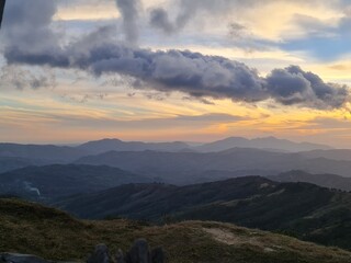 sunset over the mountains