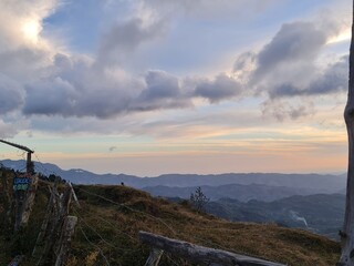 sunset over the mountains