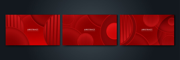 Set of Beautiful red gradient with Abstract design background
