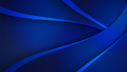 Vector background long banner template. Abstract blue gradient background with halftone lines dots waves curves hexagon circles