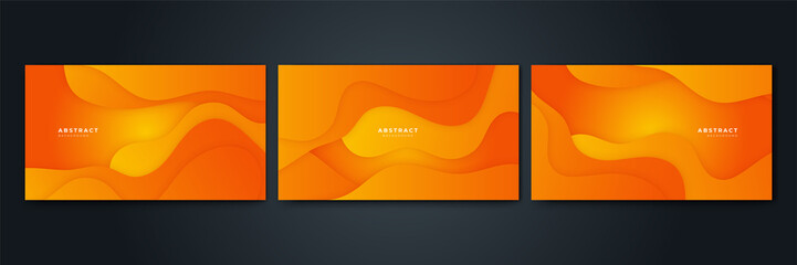 Abstract modern orange yellow white banner background gradient color. Yellow and orange gradient with circle halftone pattern curve wave decoration.