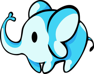 Cute Blue Cartoon Gender Male Boys Elephant Baby Animal