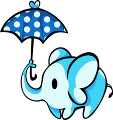 Cute Blue Cartoon Gender Male Boys Elephant Baby Animal
