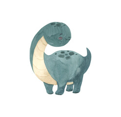 Watercolor dinosaurs illustration for kids