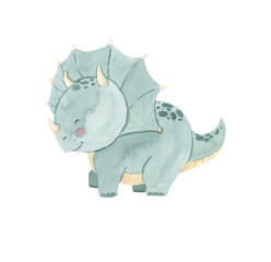 Watercolor dinosaurs illustration for kids