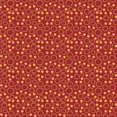 Christmas Holiday Vector Seamless Retro Pattern Background Red Round Nature Ornament Snowflakes
