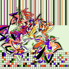 The Scarf patten design with flower