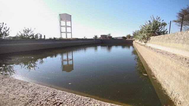 water reservoir with water storage build to serve a far away community.