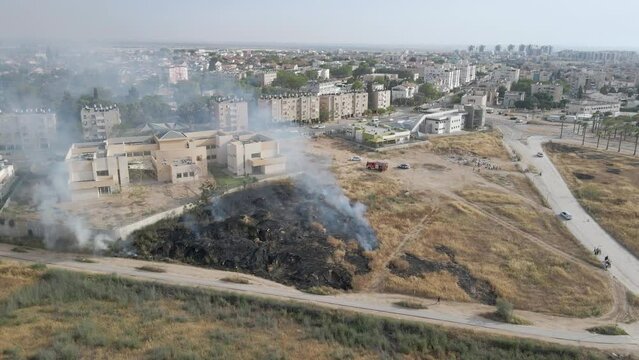 Field At Fire At Southern District Israel City, Netivot
