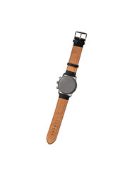 Wristwatch isolate on a white back. Sports wrist watch with a leather bracelet. Watches for scuba...
