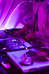 DJ turntable playing music