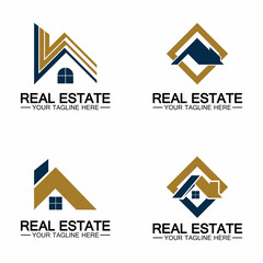 Real Estate Logo Template, Building, Property Development, and Construction Logo Vector