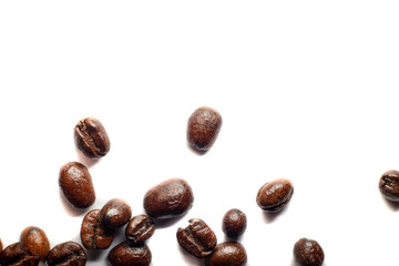 roasted coffee bean isolated on white background