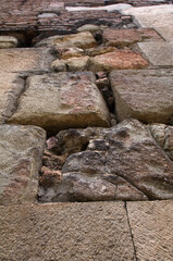 wall texture of old brick and stone