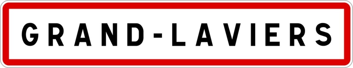 Fototapeta premium Panneau entrée ville agglomération Grand-Laviers / Town entrance sign Grand-Laviers