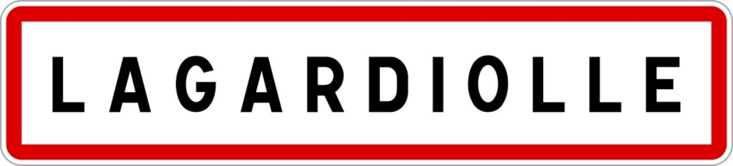 Panneau entrée ville agglomération Lagardiolle / Town entrance sign Lagardiolle