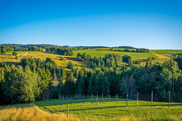 View from Drabsko to the beautiful landscape, rural concept, pure nature, countryside, Slovakia, Europe