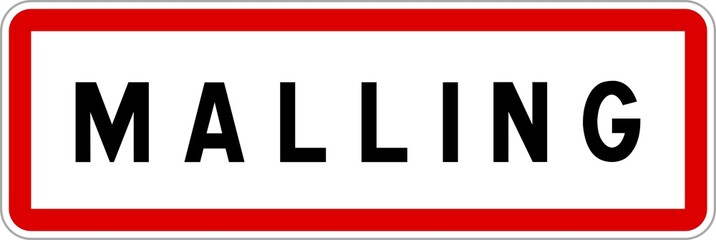 Panneau entrée ville agglomération Malling / Town entrance sign Malling