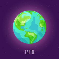 Earth planet icon. Cartoon of Mercury  planet vector icon for web design isolated