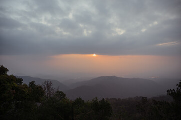 Beautiful sunrise on doi khuntan national park.h