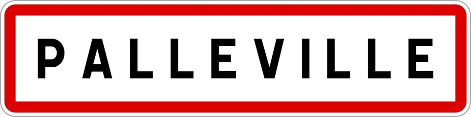 Panneau entrée ville agglomération Palleville / Town entrance sign Palleville