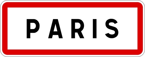 Panneau entrée ville agglomération Paris / Town entrance sign Paris